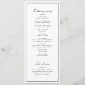 Elegant border minimalist bruiloft programma programmakaart (Achterkant)