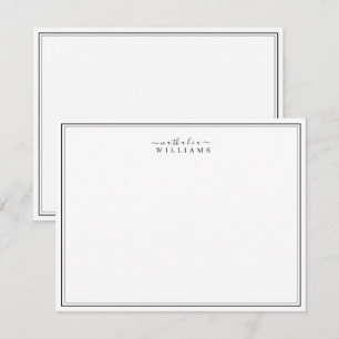 Elegant border minimalist gepersonaliseerd monogra notitiekaartje