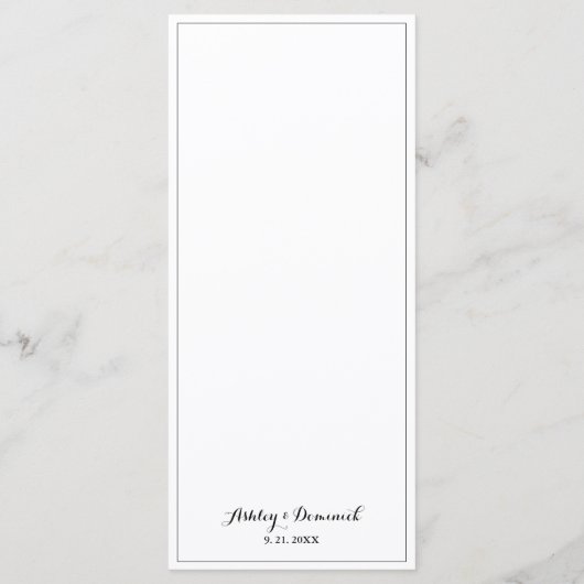Elegant Border Minimalist Weddenrenmenu Menu (Achterkant)