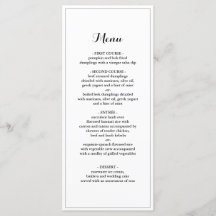 Elegant Border Minimalist Weddenrenmenu