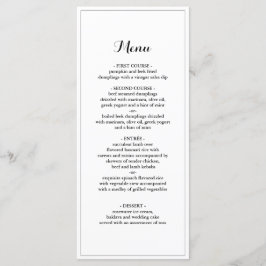 Elegant Border Minimalist Weddenrenmenu Menu