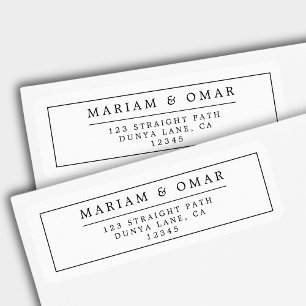 Elegant Border Minimalistical Return Address Etiket