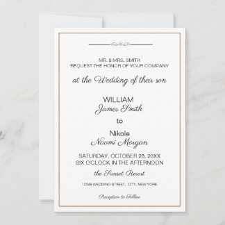 Elegant Border minimalistische trouwuitnodiging Save The Date