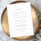 Elegant Border Roos Gold Wedding Uitnodiging