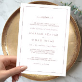 Elegant Border Roos Gold Wedding Uitnodiging