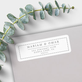 Elegant Border Silver Minimalistical Return Addres Etiket