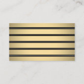 Elegant Border Striped Black and Gold Escort / Plaatskaartje (Achterkant)