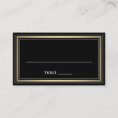 Elegant Border Striped Black and Gold Escort / Plaatskaartje (Voorkant)