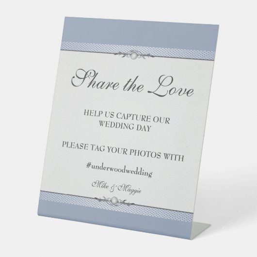 Elegant Border Wedding Poster Pedestal Sign Reclamebord Met Voetstuk (Voorkant)