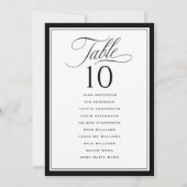 Elegant Border Wedding Seating Chart Table Numbers (Achterkant)