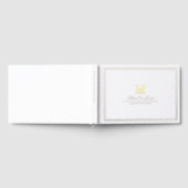 Elegant borders gold minimalist monogram wedding gastenboek (Volledig)
