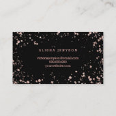 Elegant bordes script roos gold confetti splatters visitekaartje (Achterkant)