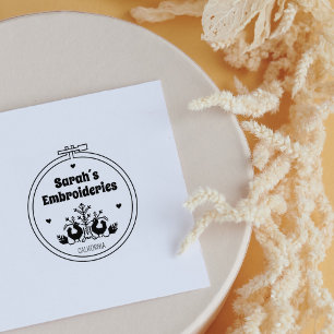 Elegant borduurwerk op maat rubberstempel