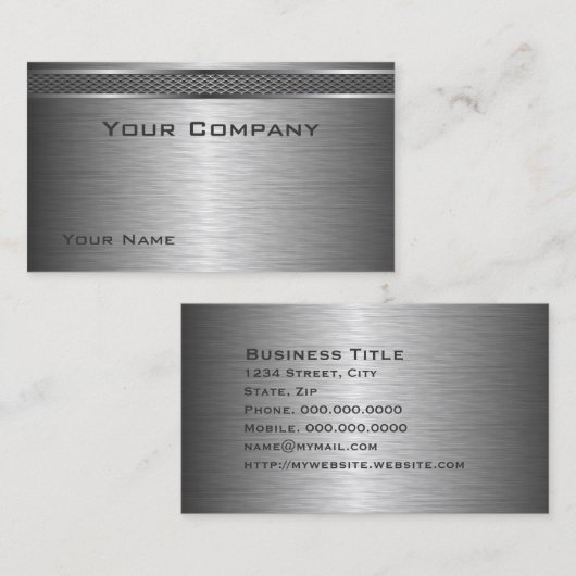 Elegant Borhed Silver Corporate Visitekaartje (Voorkant / Achterkant)