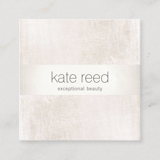 Elegant Borhed White Marble Silver Stripe Vierkante Visitekaartje (Voorkant)