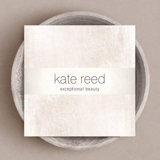 Elegant Borhed White Marble Silver Stripe Vierkante Visitekaartje