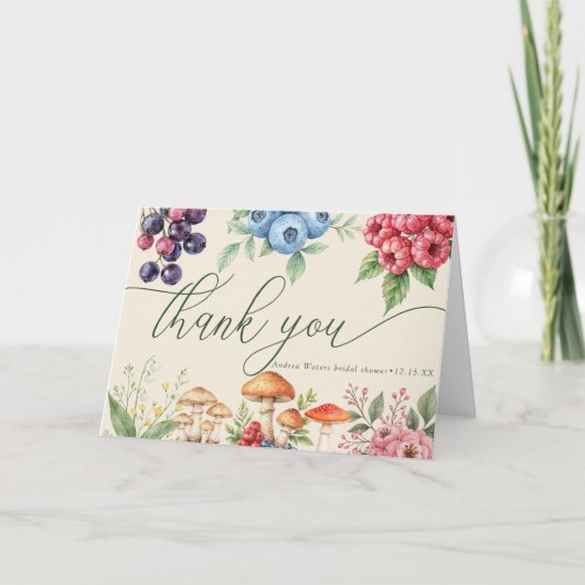 Elegant bos | botanisch bos bedankkaart (Voorkant)