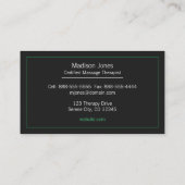 Elegant Bos Botanische Groene varen blad, zwart Visitekaartje (Achterkant)