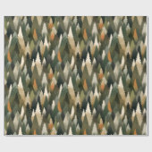 Elegant bos dennenboom patroon cadeaupapier (Vlak)