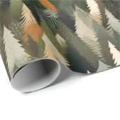 Elegant bos dennenboom patroon cadeaupapier (Rol Hoek)
