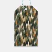 Elegant bos dennenboom patroon | rustiek bos cadeaulabel (Voorkant)