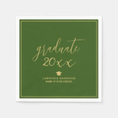 Elegant Bos Groen 2024 Afstuderen Afstuderen Servet (Voorkant)