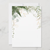 Elegant Bos groen en gouden bruiloft Kaart (Achterkant)