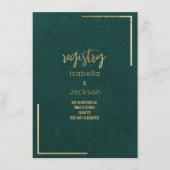 Elegant bos groen goud bloemenkant Registry Informatiekaartje (Voorkant)