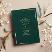 Elegant bos groen goud bloemenkant Registry Informatiekaartje