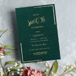 Elegant bos groen goud bloemenkant Sweet 16 Kaart<br><div class="desc">Chique elegante bos groen en faux goud bloemenfrans kant bevat stijlvol bloemontwerp met bedrukte faux goud handgeschreven typografie. Dit stijlvolle Sweet 16 Invitation verjaardagsfeest is de perfecte print voor elk evenement. Pas dit ontwerp met uw gegevens en monogram initiaal aan. Alle design worden gedrukt.</div>