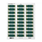 Elegant bos groen & goud dennenbos monogram etiket (Full Sheet)
