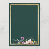 Elegant bos groen goud roze bloemen bruiloft Menu (Achterkant)