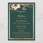 Elegant bos groen goud roze bloemen bruiloft Menu (Voorkant)