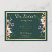 Elegant bos groen goud roze bloemen Details Kaart (Voorkant)