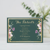 Elegant bos groen goud roze bloemen Details Kaart (Staand voorkant)