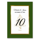 Elegant bos groen goud winter vakantie bruiloft kaart (Achterkant)