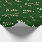 Elegant bos groen gouden folie bladeren cadeaupapier (Hoek)