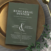 Elegant Bos Groen Mos Formeel repetitie diner Kaart