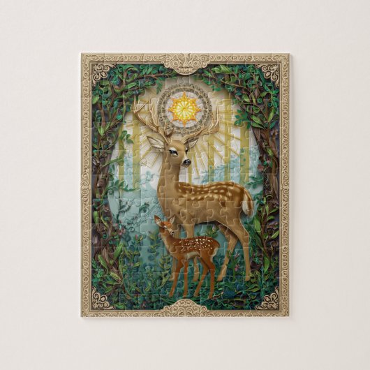 Elegant Bos Hert - Papier Quilling Legpuzzel (Verticaal)