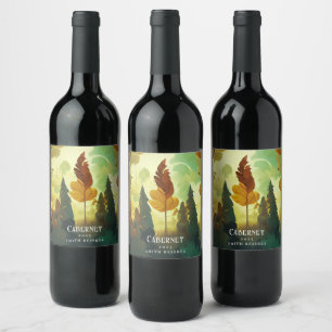 Elegant bos Natuur aangepaste wijnetiketten Wijn Etiket