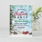 Elegant bos sneeuwvlokken groen Kerstfeest Kaart (Staand voorkant)