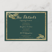 Elegant bosgroen bladgoud Details Kaart (Voorkant)