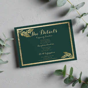 Elegant bosgroen bladgoud Details Kaart