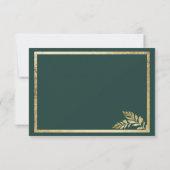 Elegant bosgroen gouden blad Save The Date (Achterkant)