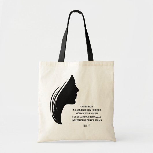 Elegant Boss Lady Silhouette Motivatie prijsopgave Tote Bag (Voorkant)