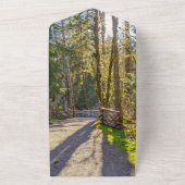 Elegant bossen bomen tropische buitenfoto Weddensc All In One Uitnodiging (Buitenkant)