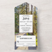 Elegant bossen bomen tropische buitenfoto Weddensc All In One Uitnodiging (Binnen)