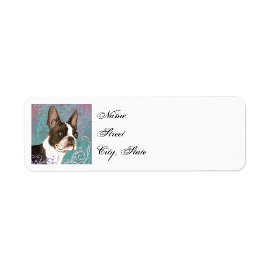 Elegant Boston Terrier Etiket (Voorkant)