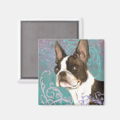Elegant Boston Terrier Magneet (Voorkant / Achterkant)