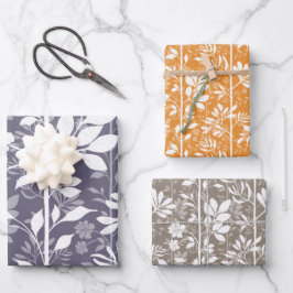 Elegant Botanic Climbing Vines silhouettes Inpakpapier Vel